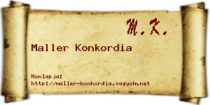 Maller Konkordia névjegykártya